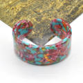 Fashion colorful acetate cuff bracelet for women custom round bangle jewelry